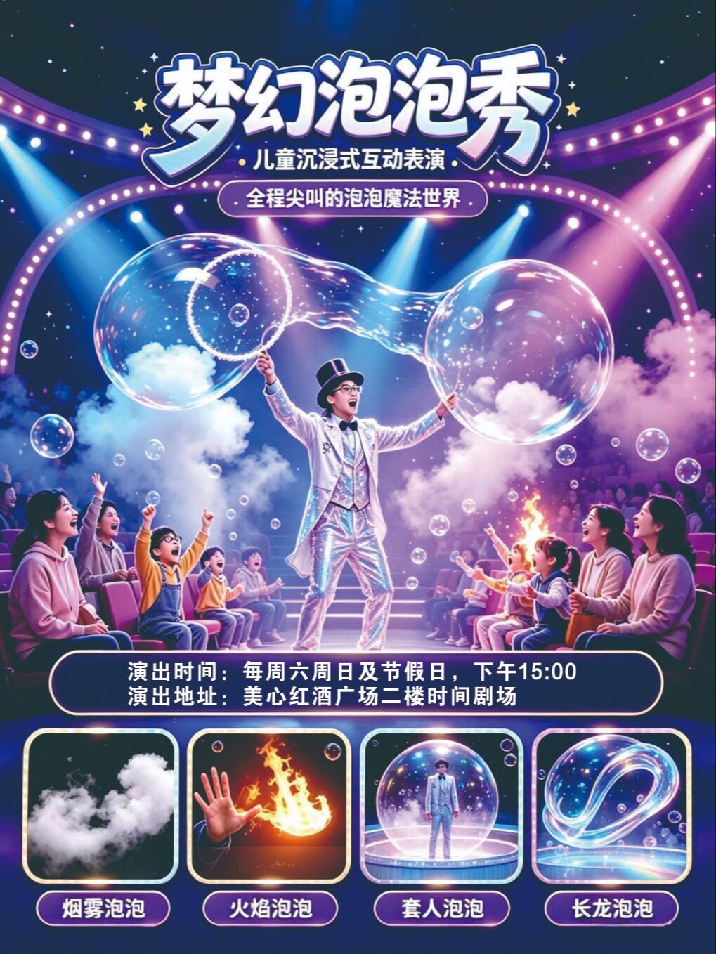 互动亲子泡泡剧【梦幻泡泡秀】沉浸互动体验