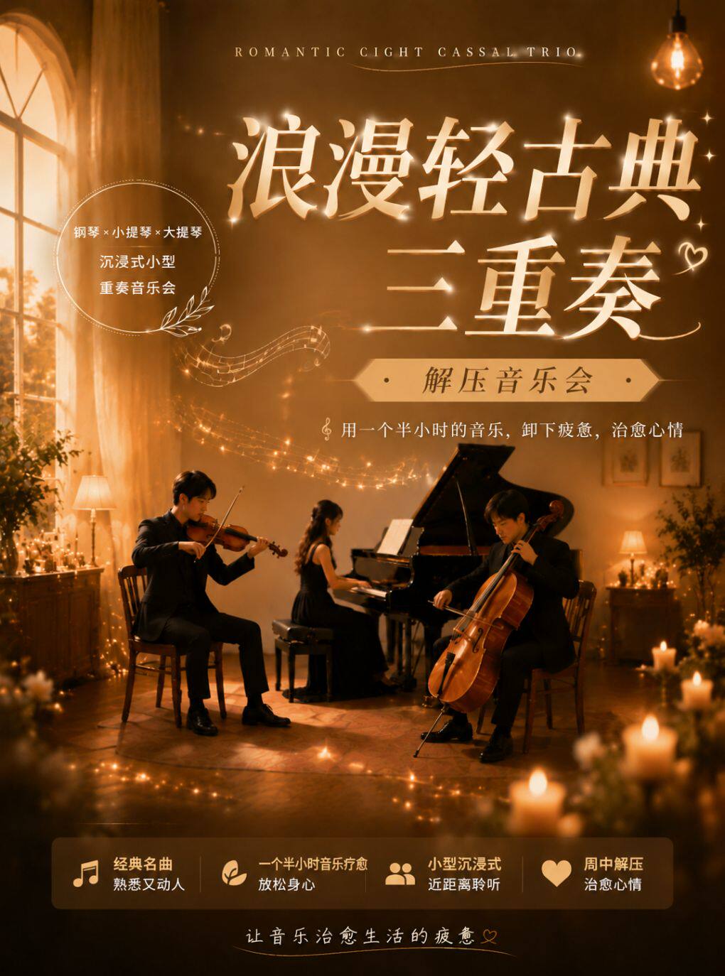浪漫轻古典三重奏-解压音乐会-皮亚佐拉
