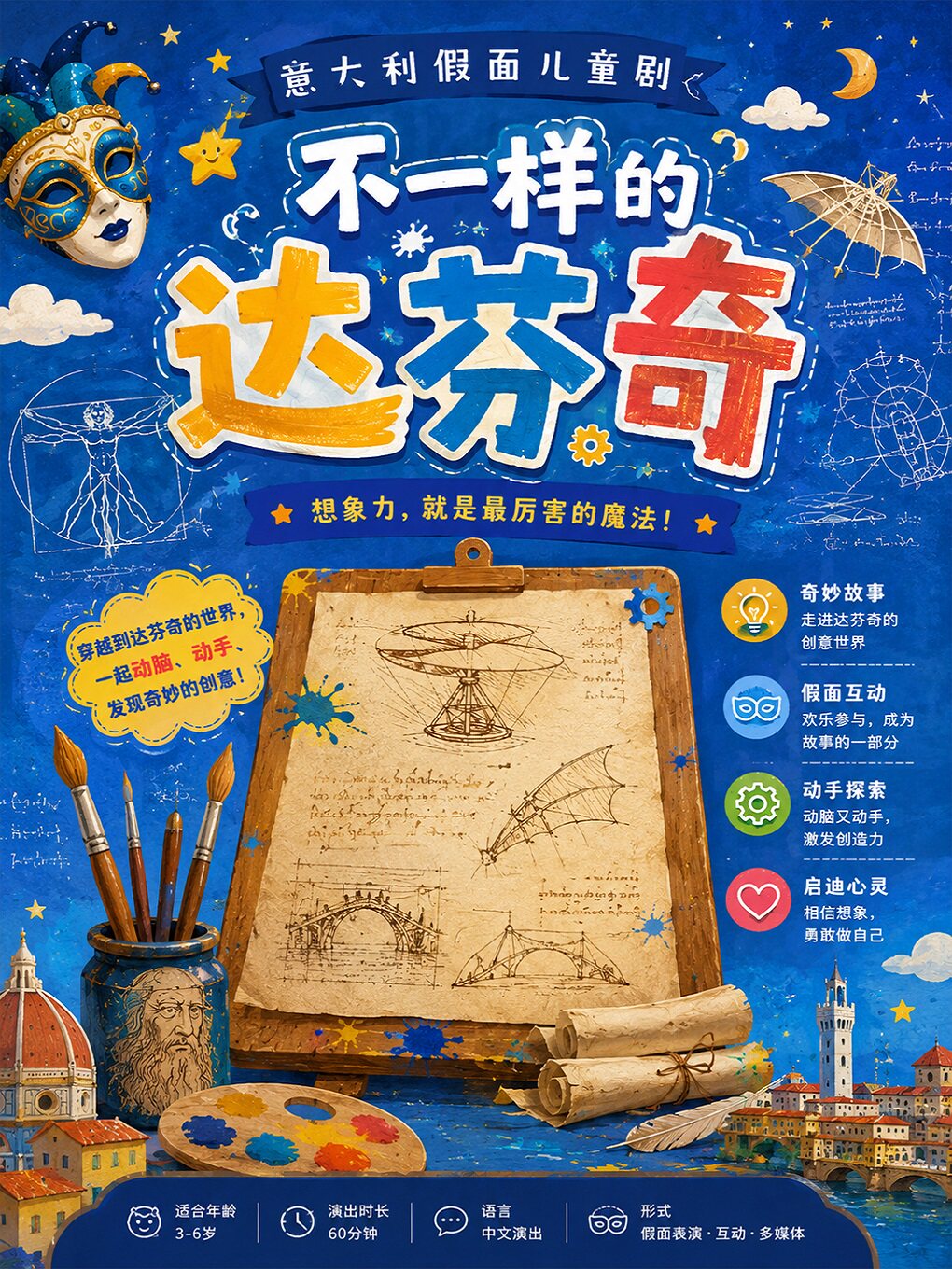 【北京】意大利假面儿童剧《不一样的达芬奇》