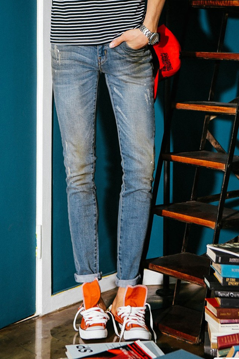 Jeans pour adolescent pieds Slim en coton - Ref 1485610 Image 6