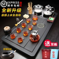 Bộ ấm trà thủy tinh hoàn toàn tự động cho phòng khách gia đình Bộ bàn trà Kung Fu đầy đủ đáy có ấm đun nước sôi tích hợp khay trà bàn trà điện thông minh giá bàn trà điện