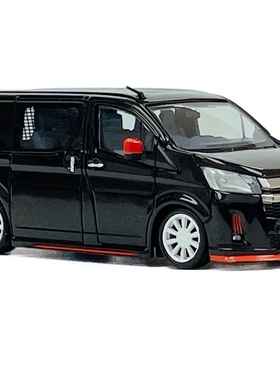 1/64豐田hiace海獅300型改裝版本黑色金屬擺品新品模型小車