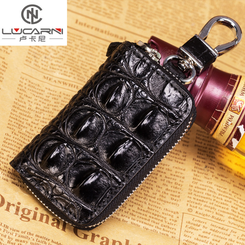 鳄鱼皮汽车钥匙包大容量真皮男士腰挂汽车遥控器拉链锁匙包扣壳套
