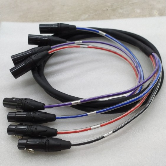 4对4彩色音频线 4路缆线 4路话筒连接线 调音台信号线2米