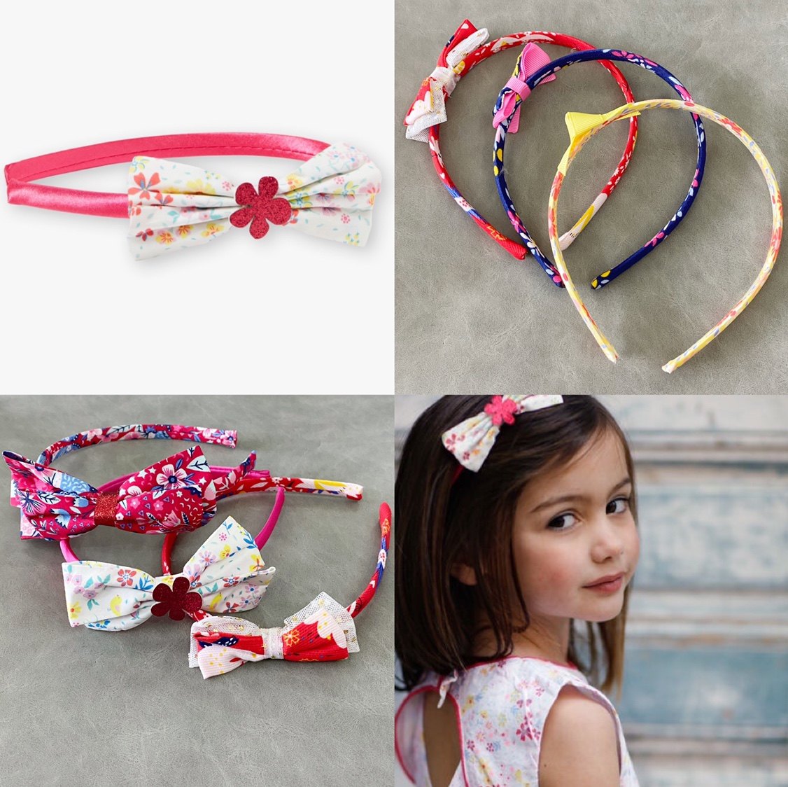 法国纯原碎花发箍蝴蝶结头饰发饰发卡头卡女孩饰品发饰可爱儿童