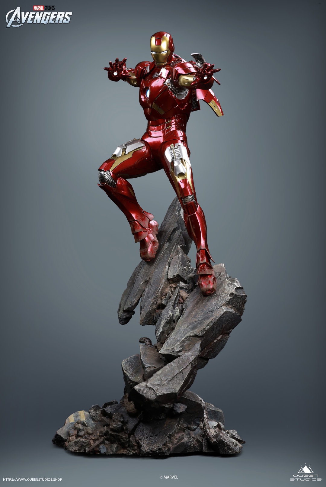 QUEEN STUDIOS QS 钢铁侠 MARK 7 1/4 全身像 雕像 限量