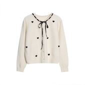 小四专享 高级感蕾丝花边系带 爱心针织开衫 毛衣 2.2