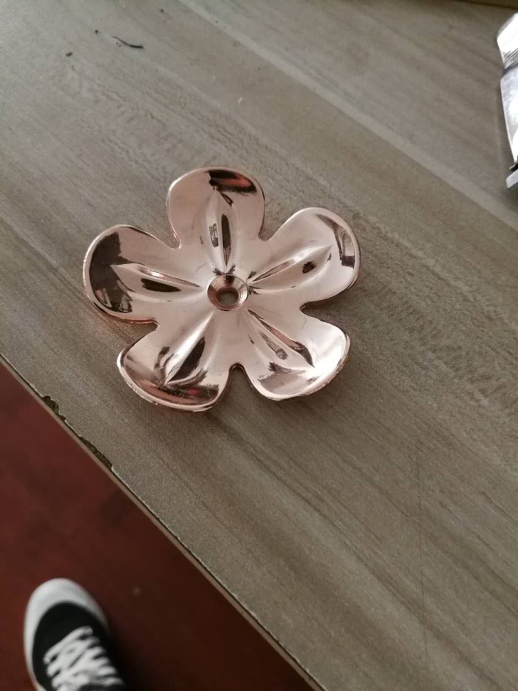 家具铜装饰件镀玫瑰金色樱花瓣楼梯屏风金属贴花欧式古铜色小莲花
