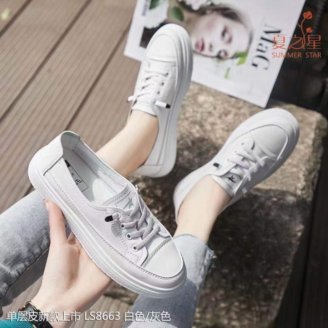 Flat bottomed small white shoes spring and summer