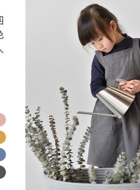 Apron storyins日式棉麻围裙连衣裙烘焙花店美容美发烧烤咖啡师