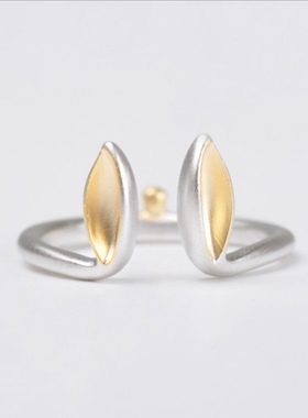 设计师款立体兔耳朵礼物开口戒指