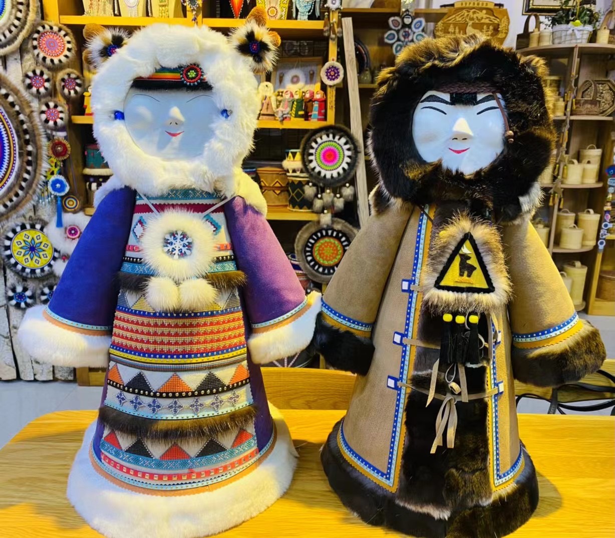 鄂温克族蒙古元素民族特色纯手工太阳花太阳姑娘娃娃摆件创意礼物