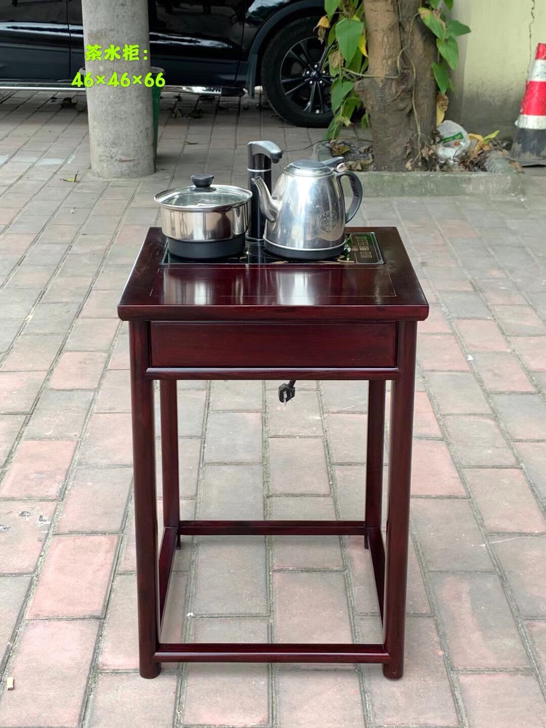 傻木匠红木家具赞比亚血檀茶水柜新中式餐边柜茶柜家用实木备餐柜