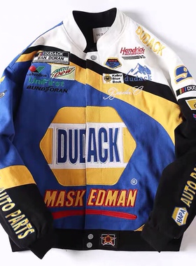 dudack新款潮牌男女夹克古着加厚立领棒球服宽松短夹棉个性外套