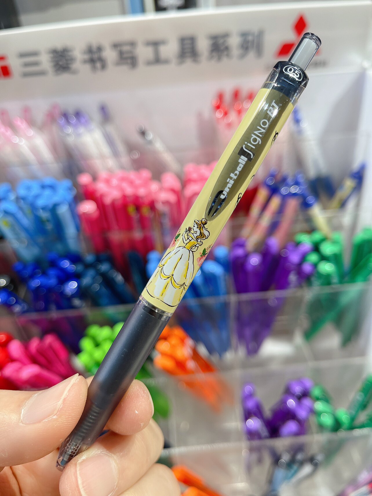 미쓰비시 유니 디즈니 프린세스 한정판 미키 미니 도널드 덕 치치치티 곰돌이 베어 블랙 젤펜