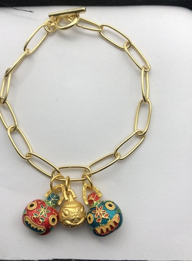 好运来沙金古法金烧蓝吞金兽diy