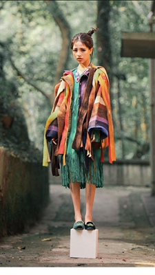 vintage古着孤品尖货 彩虹古董衣