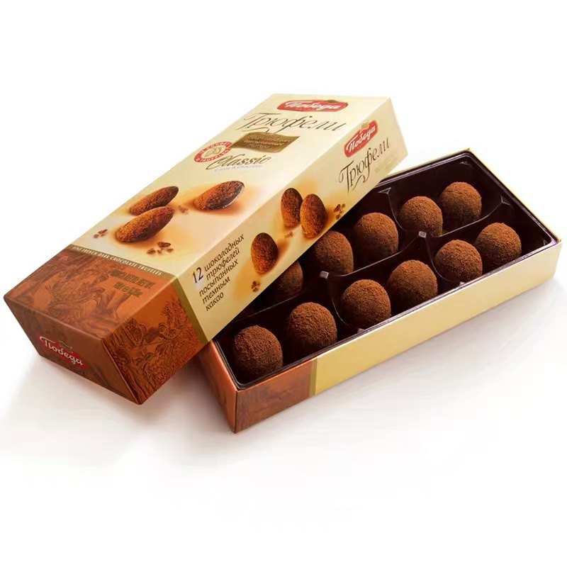 俄罗斯进口胜利巧克力糖果休闲零食品夹心糖豆礼盒装180g包邮