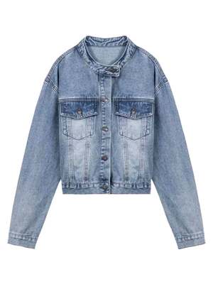 复古水洗牛仔外套女0118