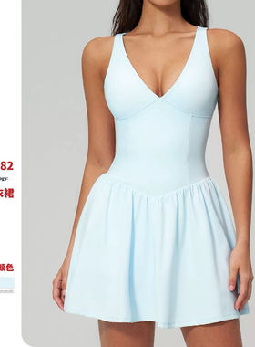 9582跨境健身瑜伽服运动户外跑步运动紧身吊带连衣裙瑜伽服