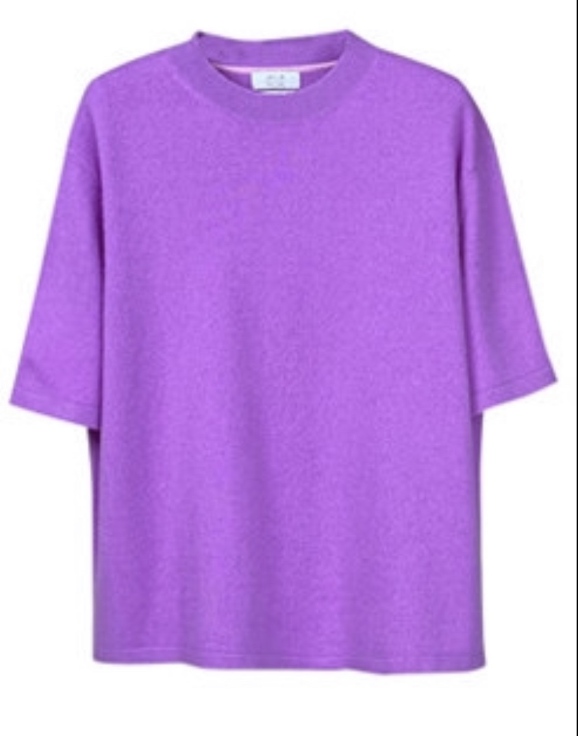 女新款套头宽松上衣中袖针织衫