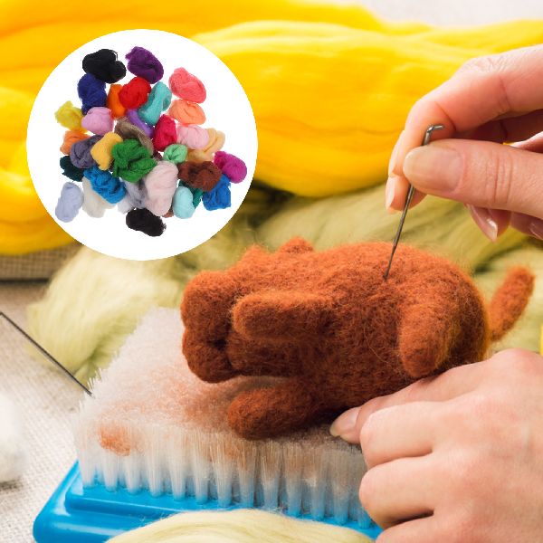Felting Wool Roving Kit Diy Needle Yarn Material Supplies