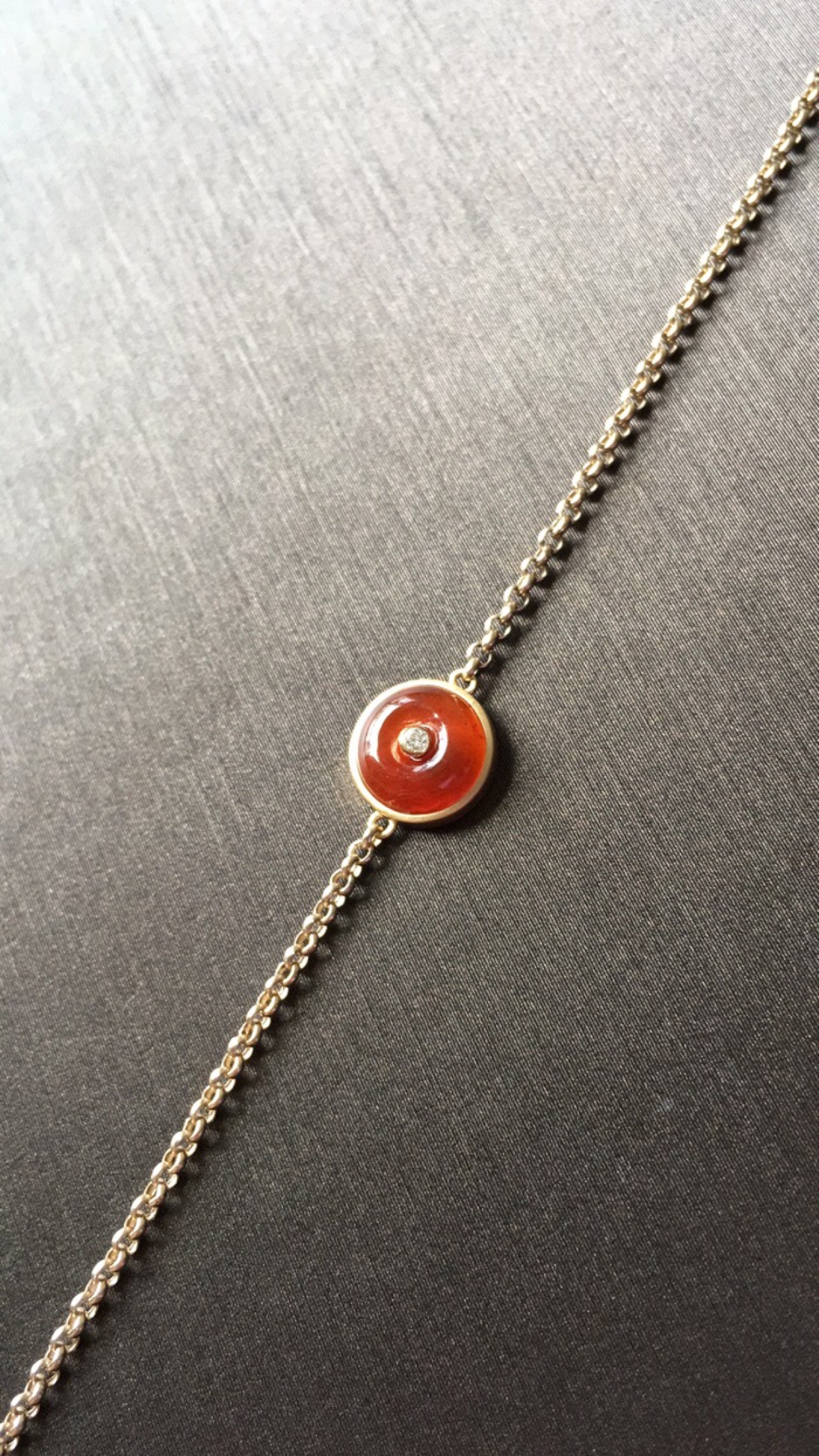 红翡平安扣金手链