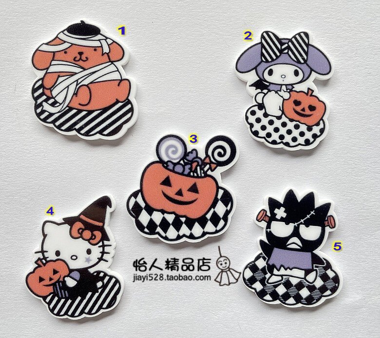 亚克力贴片diy手机壳美容冰箱贴胸章配件万圣节美乐蒂kt猫布丁狗