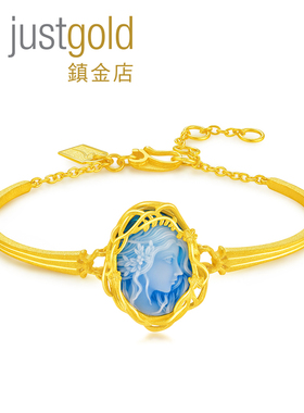 justgold镇金店雅典娜黄金足金手链手镯1104621Y