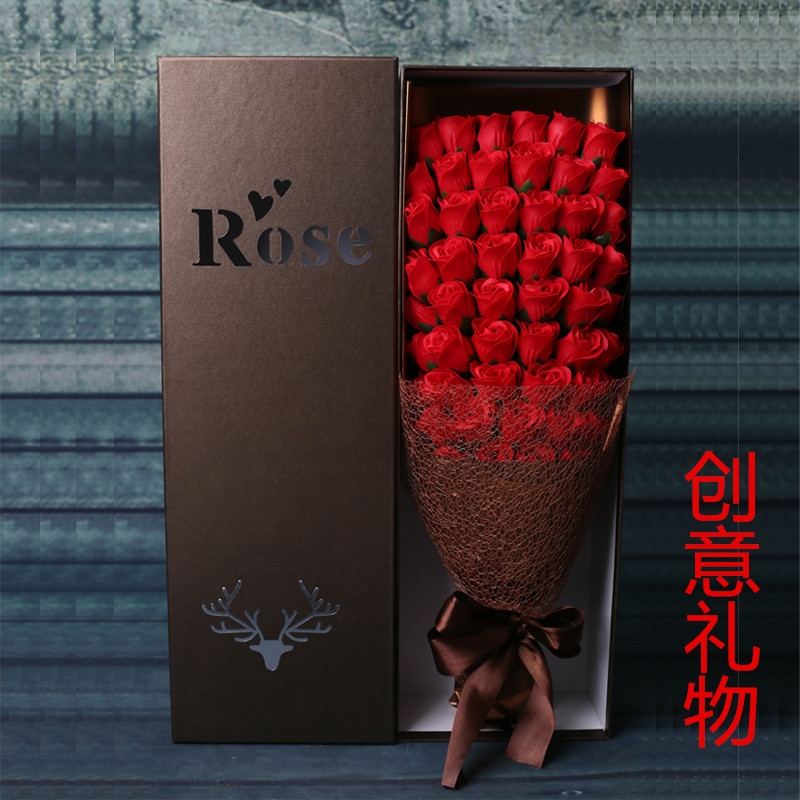 情人节生日礼物女生香皂肥皂花礼盒表白求婚浪漫仿真假花玫瑰花束