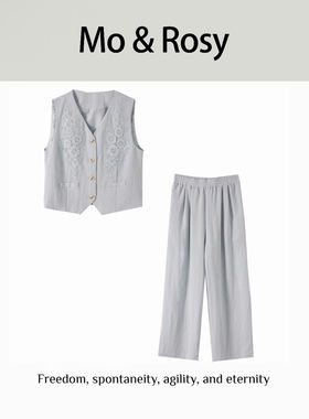 MO&ROSY【花契野玫瑰】 气质时尚无袖套装MR417S017