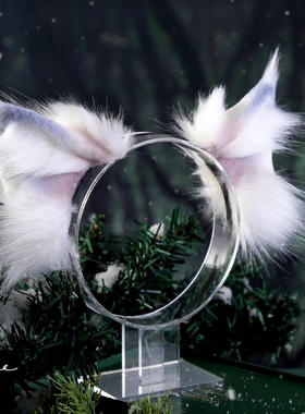 三尾树预约尖尖耳原创真人变色渐变兽耳lolita头箍发夹