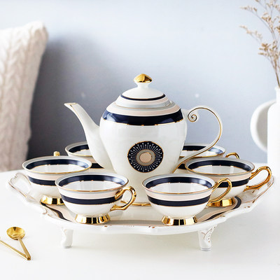 英式下午茶具套装欧式轻奢咖啡杯具陶瓷花茶杯子家用茶水壶带托盘