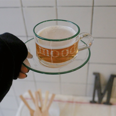 ins复古款玻璃咖啡杯160ml下午茶