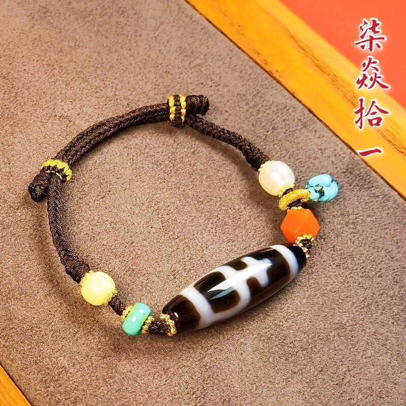 柒焱拾一原创设计中国风宝瓶天珠多宝手链绿松石小钢豆老型珍珠