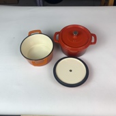 14cm铸铁珐琅小米锅汤锅炖锅直播专用红蓝随机发货