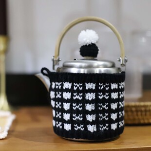 Taste of time日本相泽工房不锈钢茶壶波点草莓编织壶套可定制