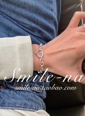 韩国进口小众设计师款纯银女锁链