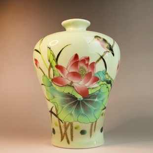 清同治粉彩家和万事兴梅瓶仿古瓷器古董家居桌面博物架摆件