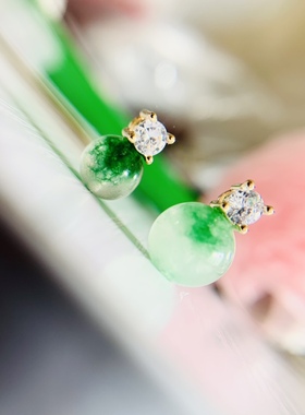 钻石天然翡翠飘花戴妃款吊坠项链