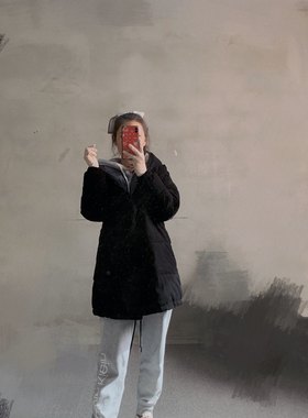 女士丝绒连帽两色入棉衣