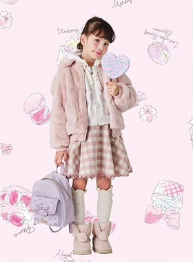 日本高端代G品牌mezzopiano 钢琴家毛呢格子半身裙女童装外贸原单