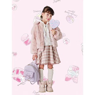 日本高端代G品牌mezzopiano 钢琴家毛呢格子半身裙女童装外贸原单