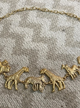 （sold）来自巴黎vintage古着西洋古董鎏金动物腰带腰链