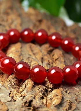 红黑色天然玛瑙手链女