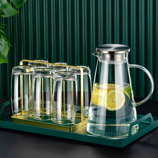 进口玻璃杯家用透明喝水杯子牛奶杯简约客厅耐热绿茶杯套装