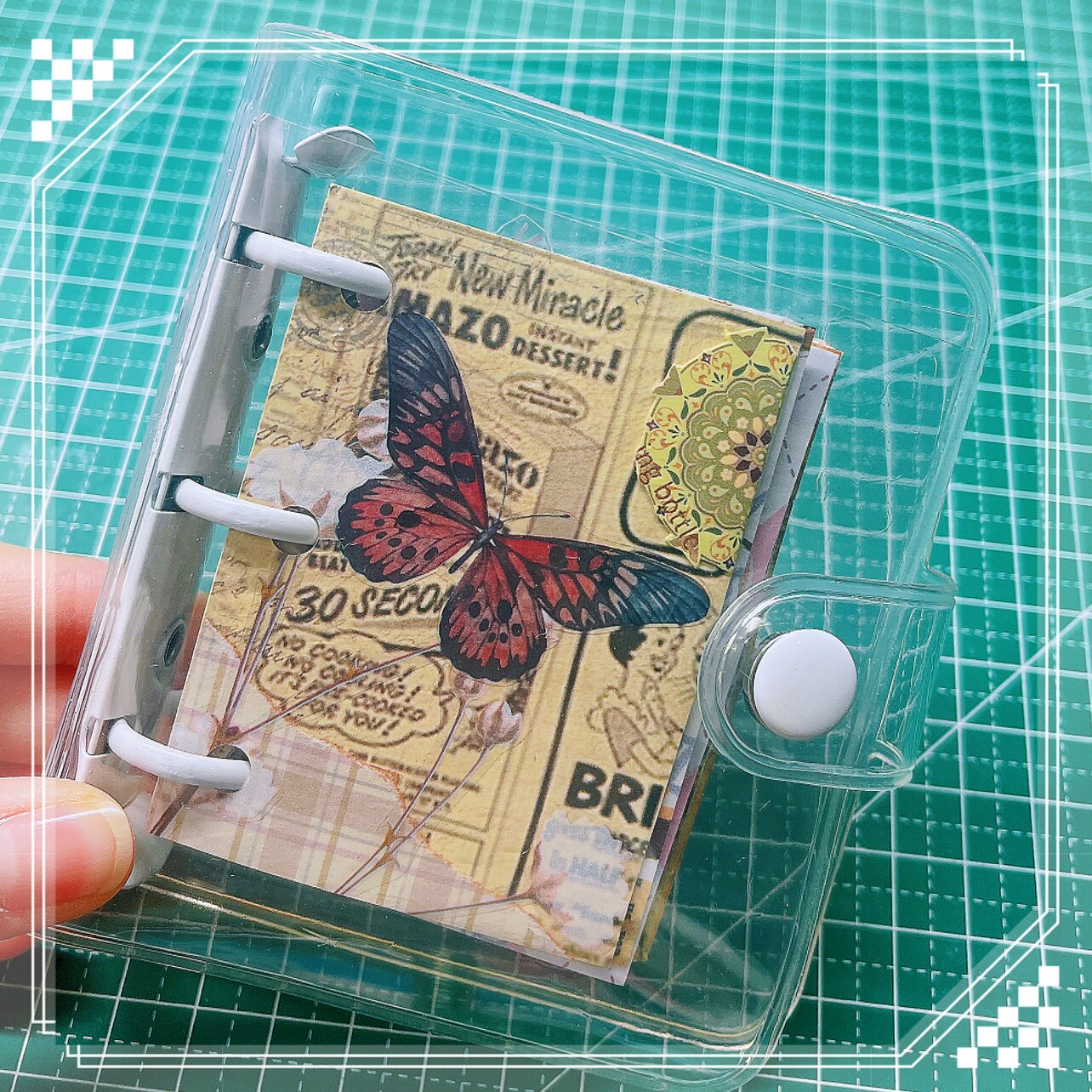 朵拉定制复古迷你手帐本成品艺术拼贴设计junk journal