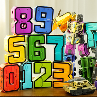 字母汽车变形男孩 儿童数字益智玩具变形合体大金刚机器人加大正版