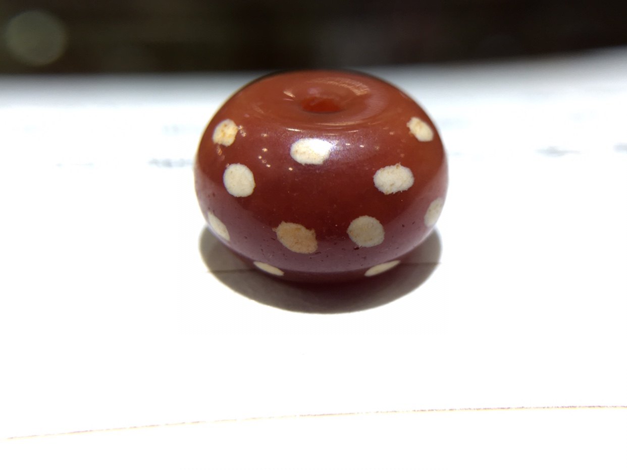 印度河谷文明两河流域蚀花珠 红玉髓蚀花玛瑙珠diy手串项链配饰