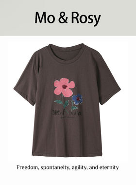 MO&ROSY【罗曼花絮】圆领百搭花朵短袖MR417J016